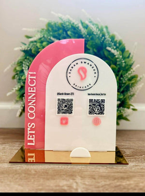 Acrylic Double Arch Social Media QR Code Business Sign