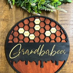 "Grandbabees" Honeycomb Wall Art