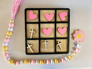 Hearts & Crosses Tic-Tac-Toe Board
