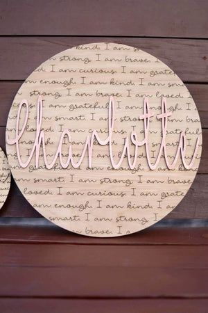Personalized Round Wood Name Sign