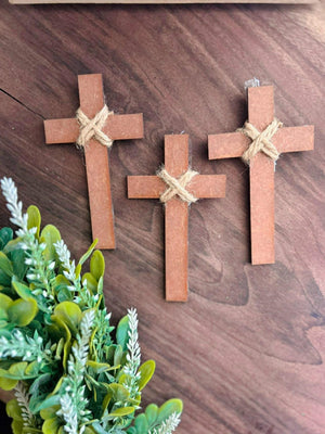 Twine-Wrapped Wooden Crosses