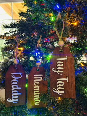 Modern Farmhouse Personalized Name Tag Ornaments
