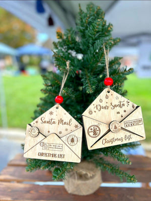 "Dear Santa" Wooden Envelope Gift Card Holder/Ornament