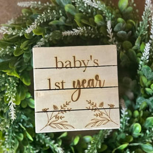 Floral 3D Baby Milestone & Announcement Disc Set