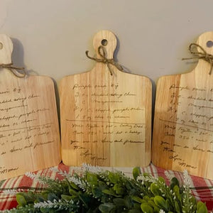 Handwritten Recipe Cutting Board