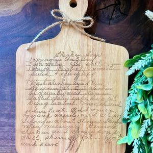 Handwritten Recipe Cutting Board