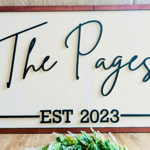 3D Family Name Sign