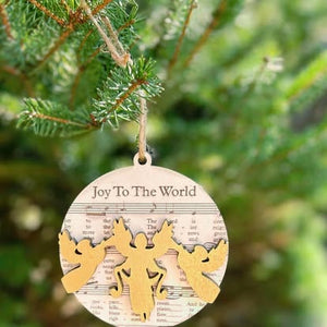 Laser-Cut Wooden Hymn Sheet Ornament Set
