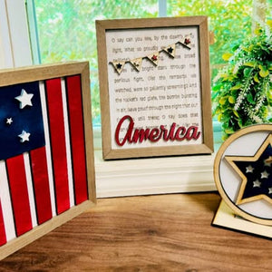 America the Beautiful Tiered Tray Decor Set