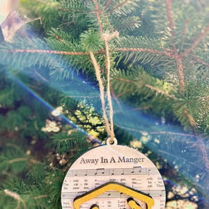 Laser-Cut Wooden Hymn Sheet Ornament Set