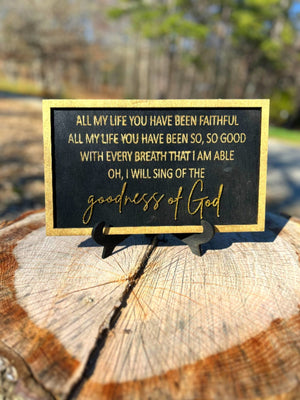 "Goodness of God" Lyric Framed Sign