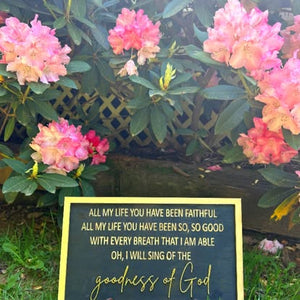 "Goodness of God" Lyric Framed Sign