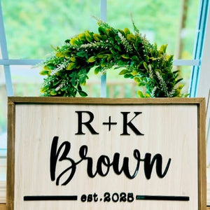 Personalized 3D Wood Family Name Sign