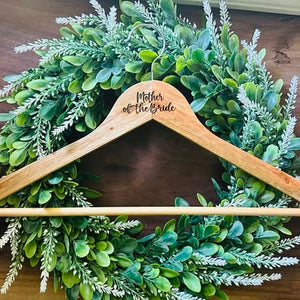 Engraved Natural Wood Wedding Hanger – Custom Bridal Party Titles