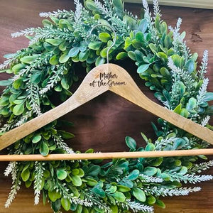Engraved Natural Wood Wedding Hanger – Custom Bridal Party Titles