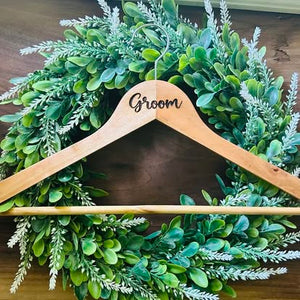 Engraved Natural Wood Wedding Hanger – Custom Bridal Party Titles