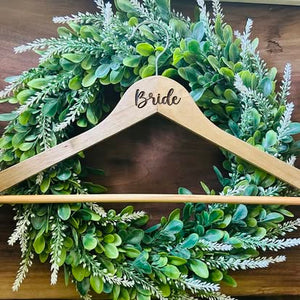 Engraved Natural Wood Wedding Hanger – Custom Bridal Party Titles
