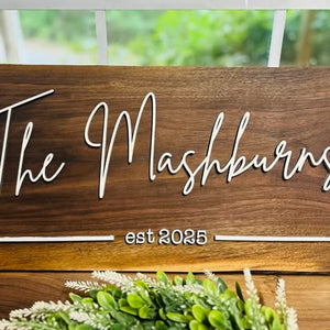 The "Established" 3D Family Name Sign