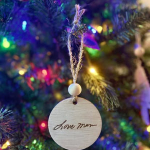 Custom Handwritten Signature Ornament –  Laser Engraved Wood Keepsake