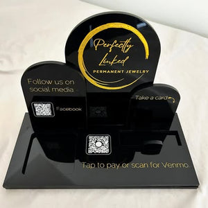 Personalized Acrylic Payment & Social Media Display Stand