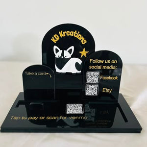 Personalized Acrylic Payment & Social Media Display Stand