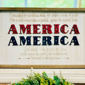 "America the Beautiful" 3D Framed Sign