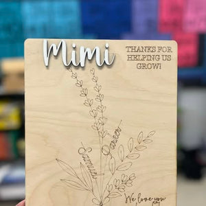 Personalized Handprint "Flower Bouquet" Wooden Sign