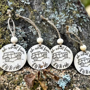 "Oh What Fun" Jeep Christmas Ornament