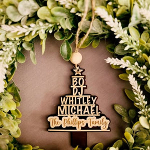 Personalized Family Name Christmas Tree Ornament