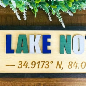 “Lake Nottely” coordinate sign