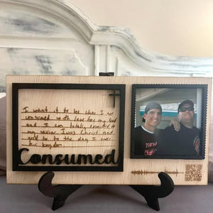 Handwritten Legacy Memorial Plaque | Custom Audio QR Code  & Photo Keepsake