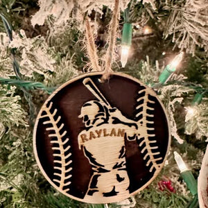 "Home Run" Personalized Baseball Ornament