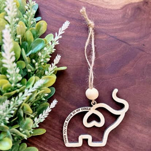 "Thank You For Being In My Circle" Elephant Keepsake Ornament