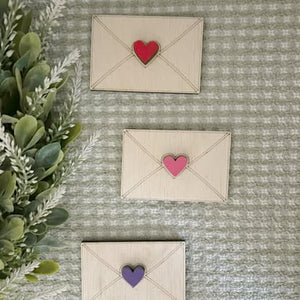 Miniature Laser-Engraved "Love Letter" Envelopes - Tiered Tray  Decor Set