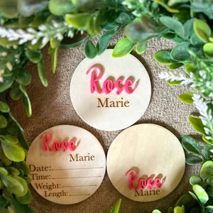 Floral 3D Baby Milestone & Announcement Disc Set