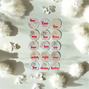 Floral 3D Baby Milestone & Announcement Disc Set