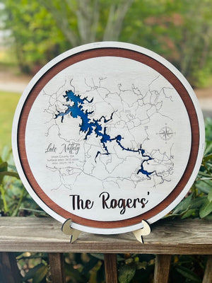 Personalized Lake Map Sign