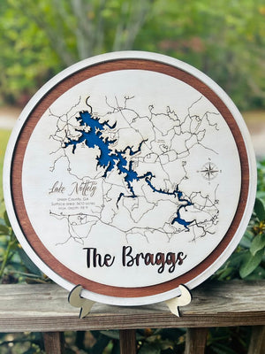 Personalized Lake Map Sign